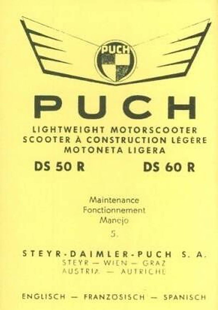 Puch DS 50 R, DS 60 R, Motorscooter, Maintenance, Fonctionnement, Manejo, Buchcover
