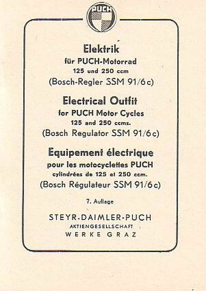 Elektrik für Puch Motorrad 125 bis 250 ccm, Buchcover