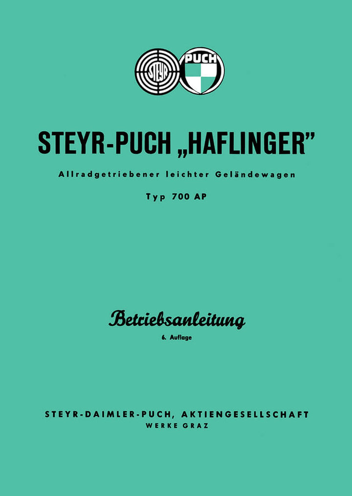 Puch Haflinger 700 AP Betriebsanleitung, Buchcover