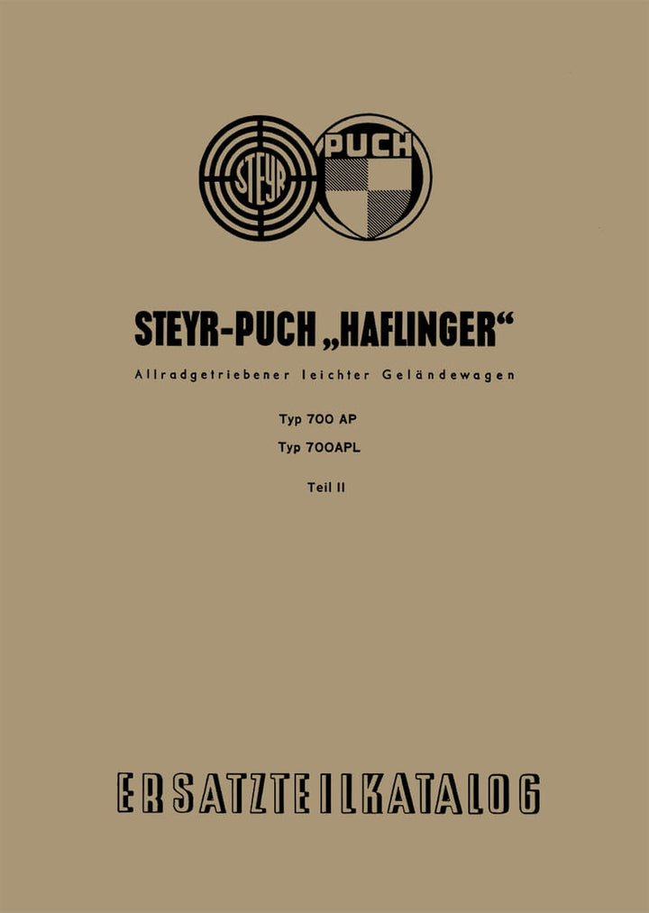 Puch Haflinger AP und APL, Ersatzteilkatalog Teil 2, Buchcover