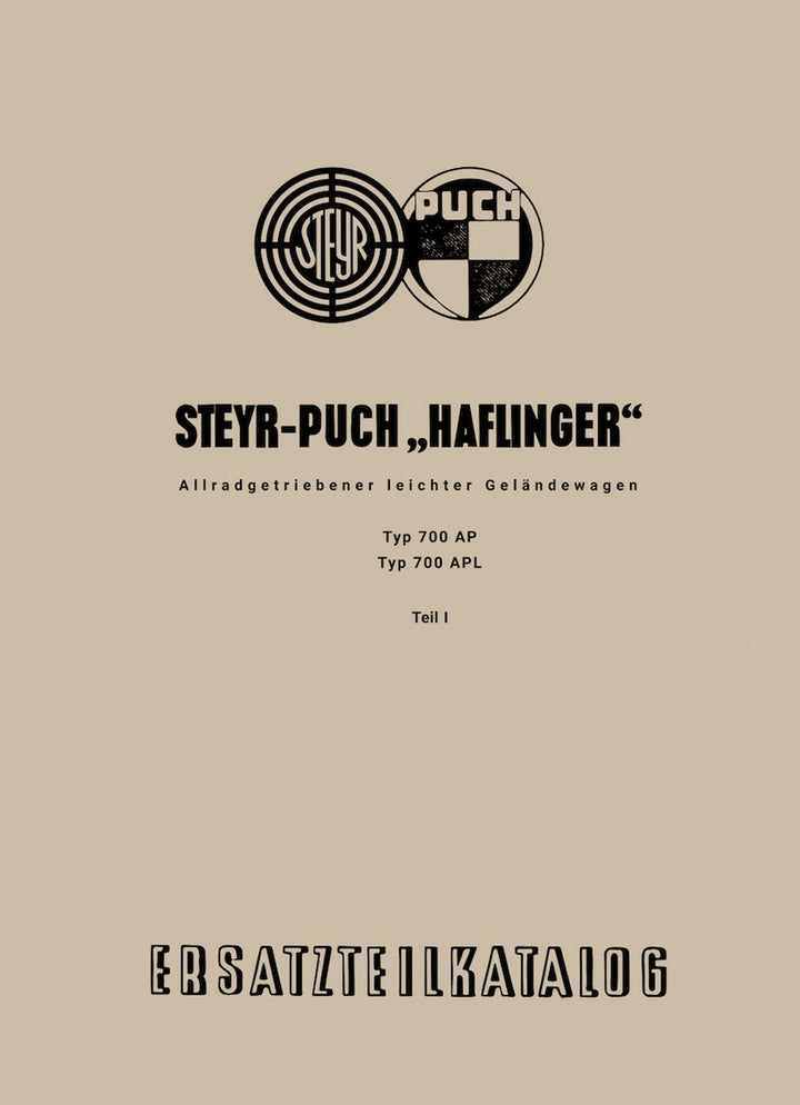 Puch Haflinger AP und APL, Ersatzteilkatalog Teil 1, Buchcover