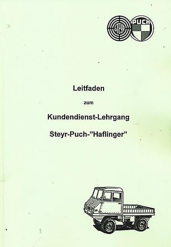 Puch Haflinger, Leitfaden zum Kundendienstlehrgang, Buchcover
