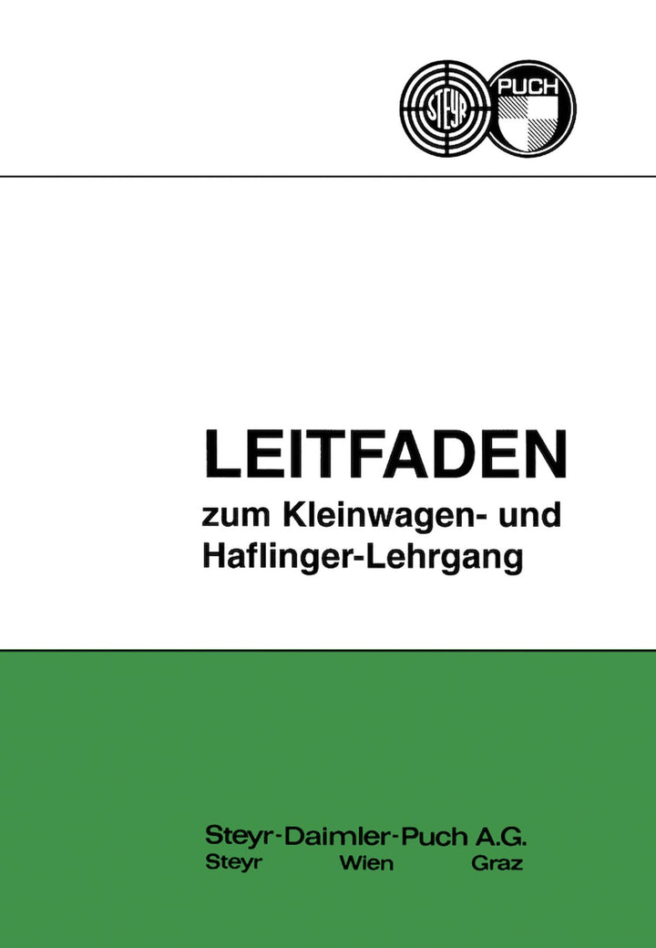 Puch Haflinger und Kleinwagen, Leitfaden zum Kundendienstlehrgang, Buchcover
