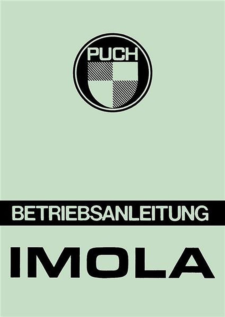 Puch Moped, Typ Imola GX / X, Betriebsanleitung, Buchcover
