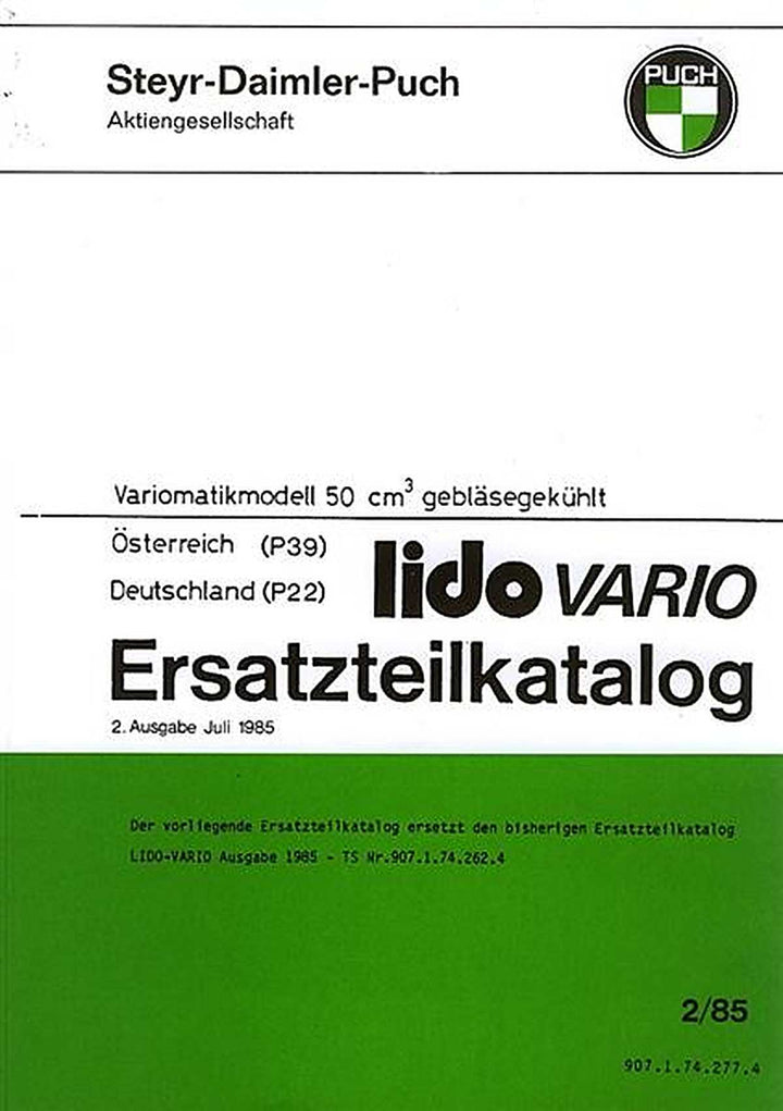 Puch Lido 50 Variomatik, Ersatzteilkatalog, Buchcover