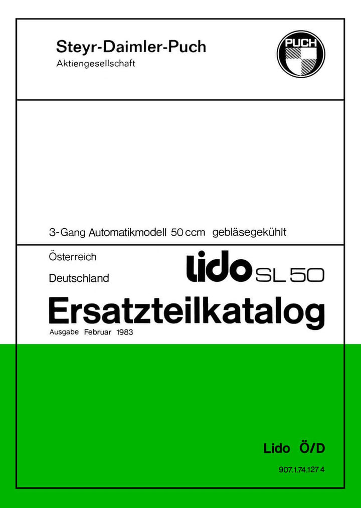 Puch Lido SL 50, Ersatzteilkatalog, Buchcover