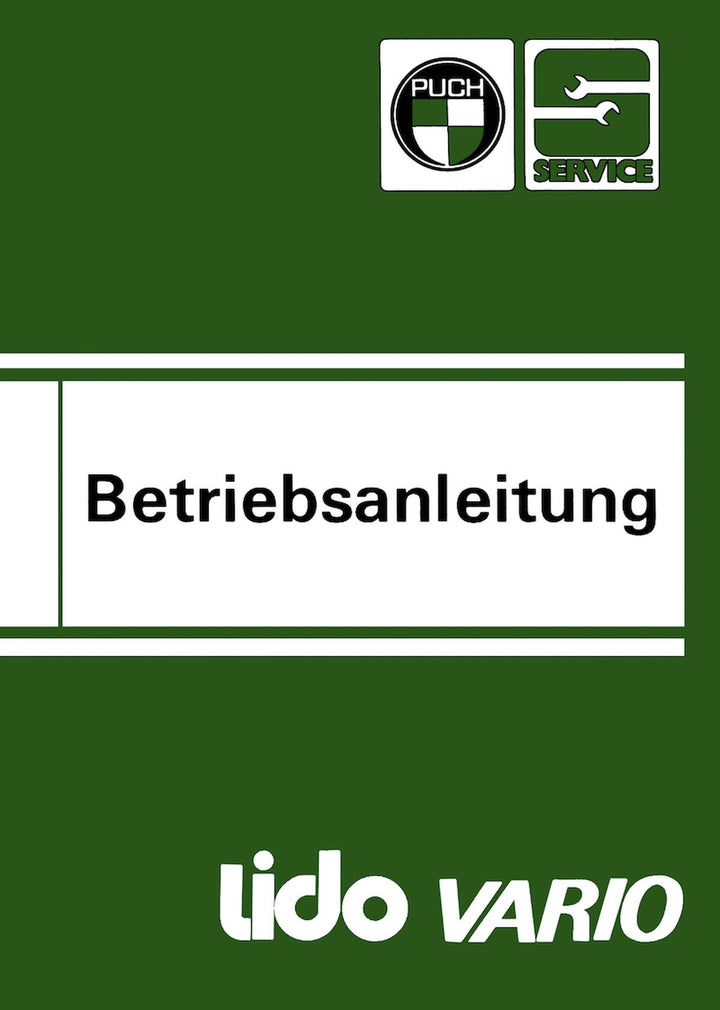 Puch Lido Vario Betriebsanleitung, Buchcover