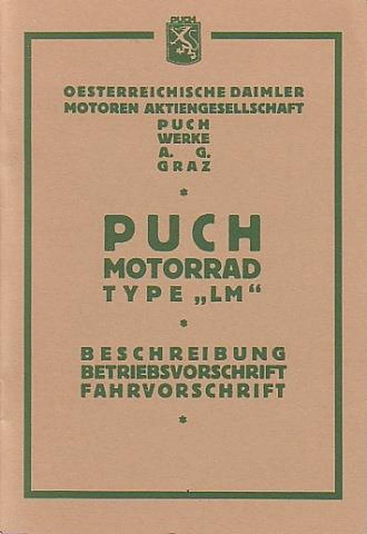 Puch LM Betriebsanleitung, Buchcover
