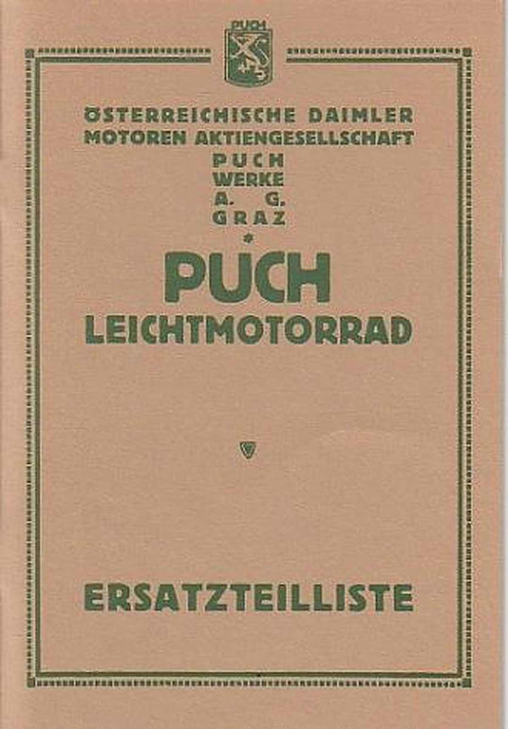 Puch LM (Leichtmotorrad) Ersatzteilkatalog, Buchcover