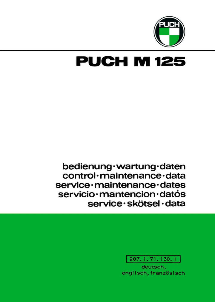 Puch Motorrad M125 Betriebsanleitung, Buchcover
