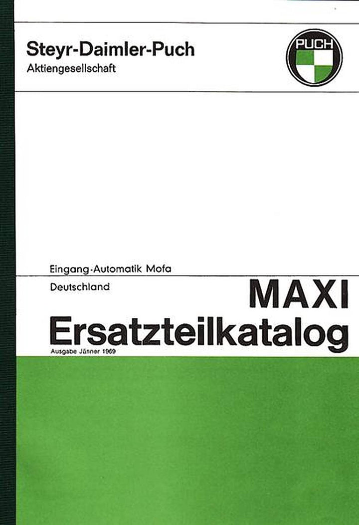 Puch Maxi, 1-Gang-Automatik, Ersatzteilkatalog, Deutschland, Buchcover