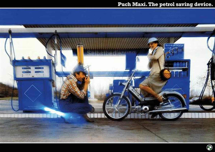 Puch Maxi "The petrol saving device" Poster, Poster-Motiv