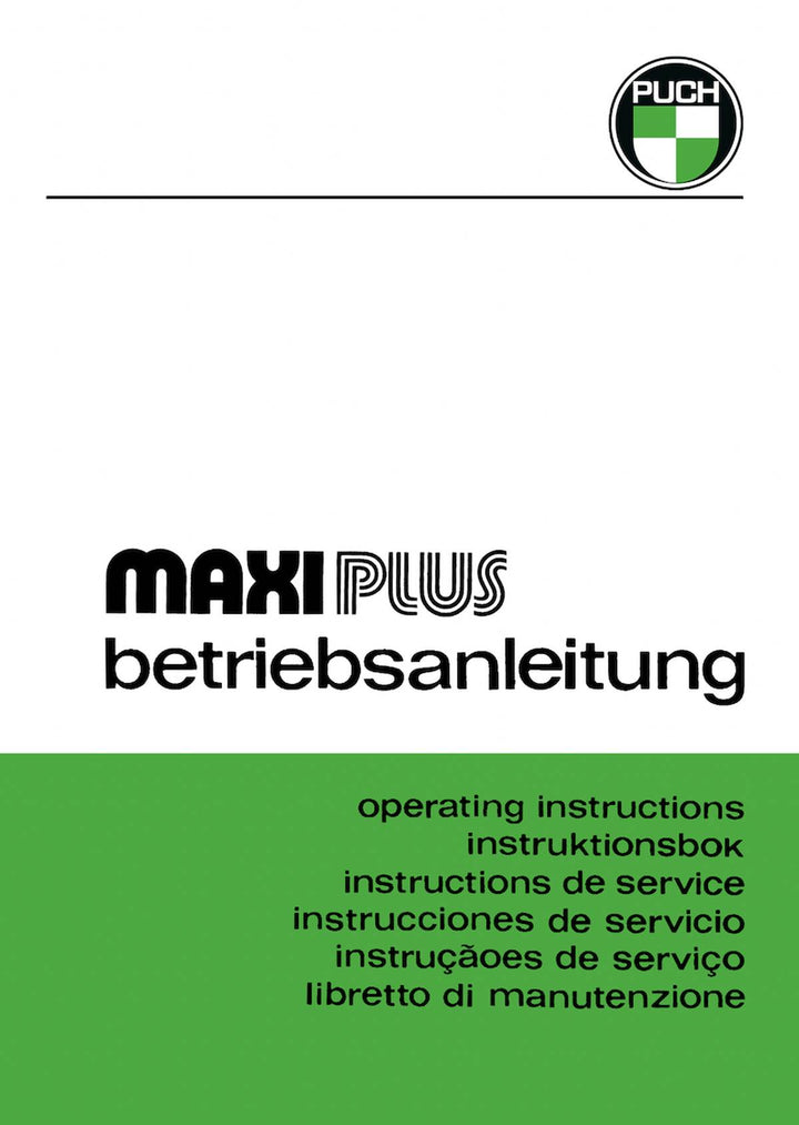 Puch Maxi Plus Betriebsanleitung, Buchcover