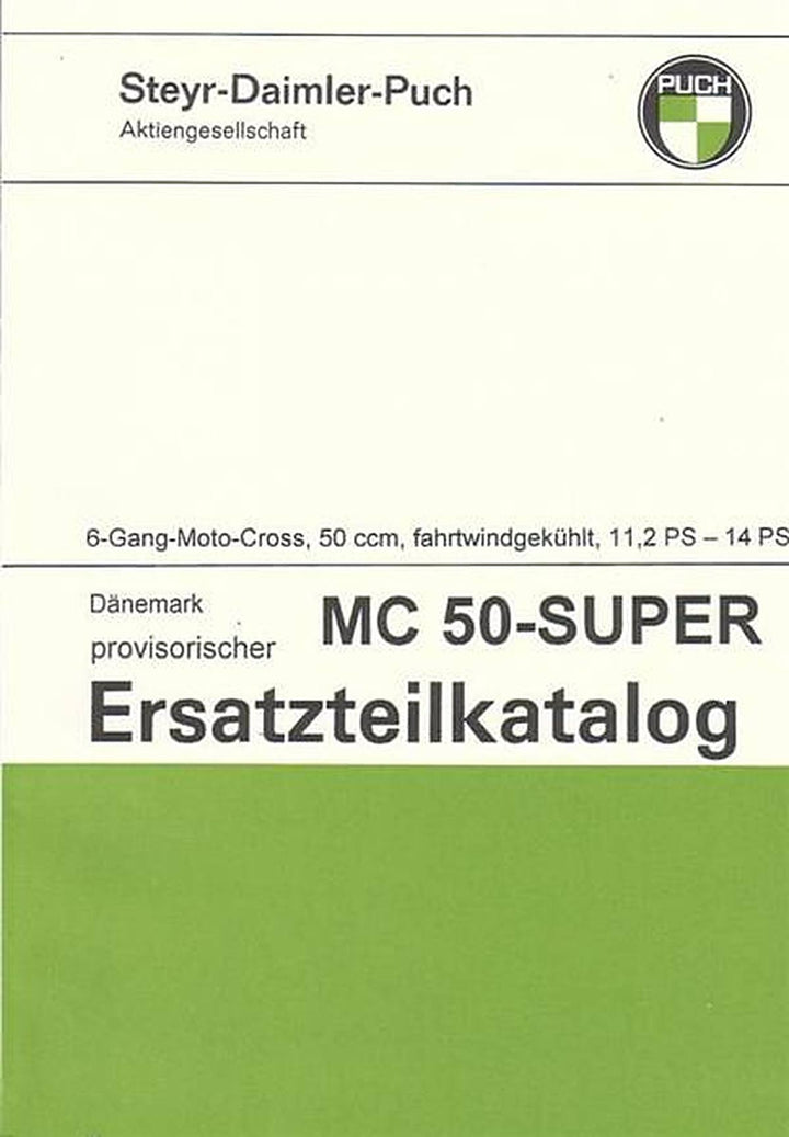 Puch MC 50 Super 6-Gang Moto-Cross Ersatzteilkatalog, Buchcover