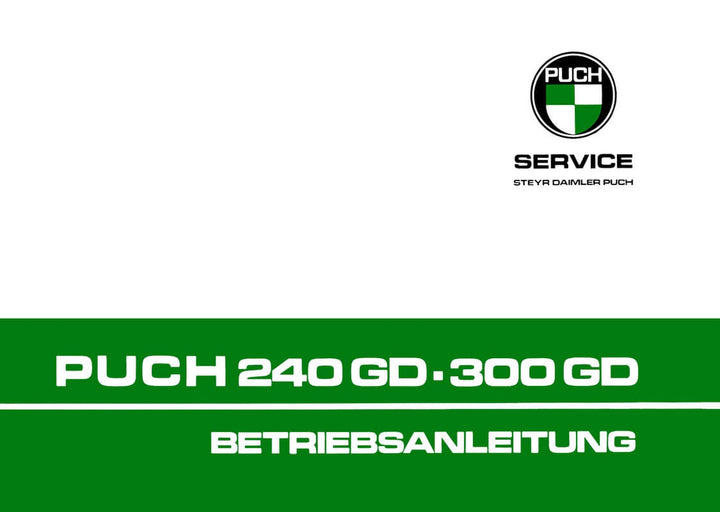 Puch G 240GD und 300GD Betriebsanleitung, Buchcover