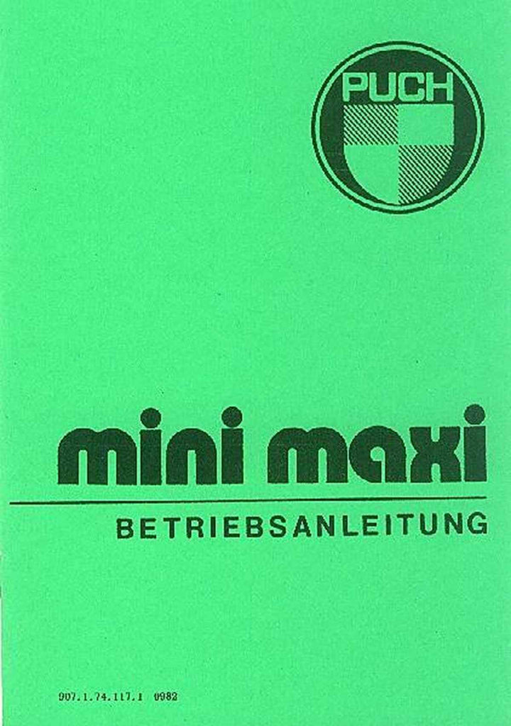 Puch Mini Maxi Betriebsanleitung, Buchcover