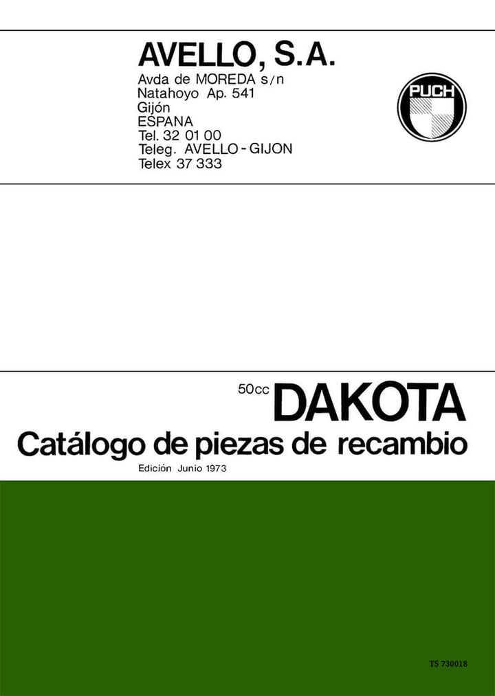 Puch Moped Dakota, 50 cc Catálogo de piezas de recambio, Buchcover