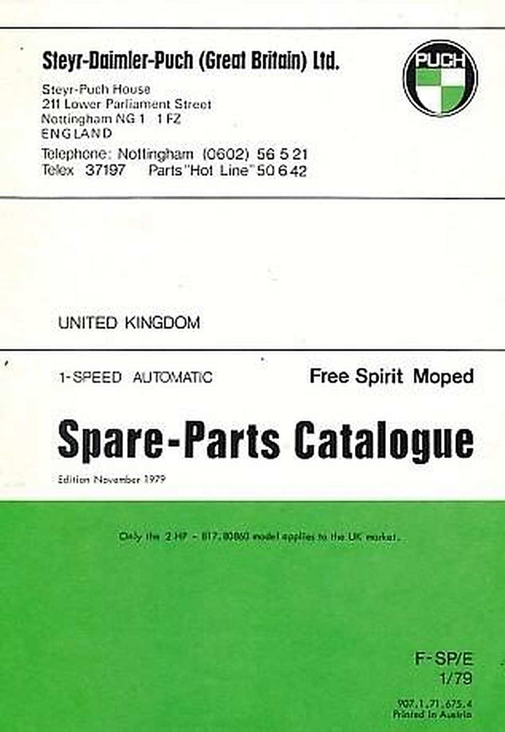Allstate Sears - Puch Moped Free Spirit, Spare-Parts-Catalogue, Buchcover