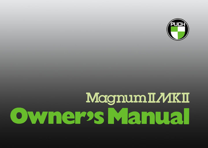 Puch Moped Magnum II MK II, 2-speed automatic, Owner´s Manual, Buchcover