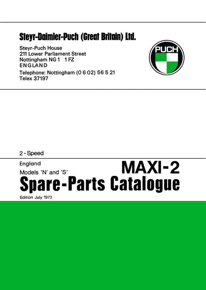 Puch Moped Maxi-2, Spare-Parts-Catalogue, Buchcover