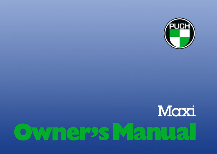 Puch Moped Maxi Owners Manual, Buchcover