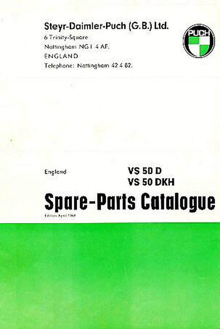 Puch Moped VS 50 D, VS 50 DKH, spare-parts-catalogue, Buchcover