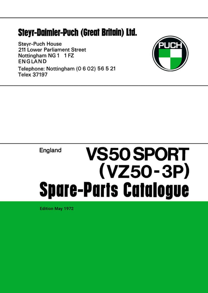 Puch VS 50 Sport (VZ 50-3 P) Spare Parts, Buchcover