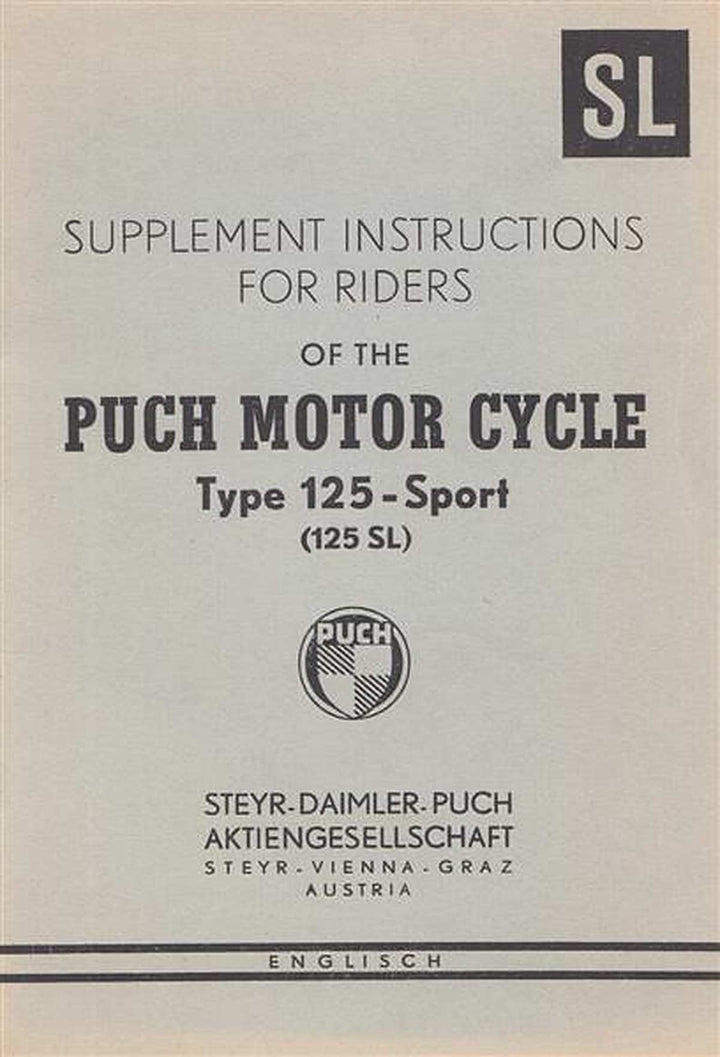 Puch Motorcycle 125 Sport, Short Maintenance, Buchcover