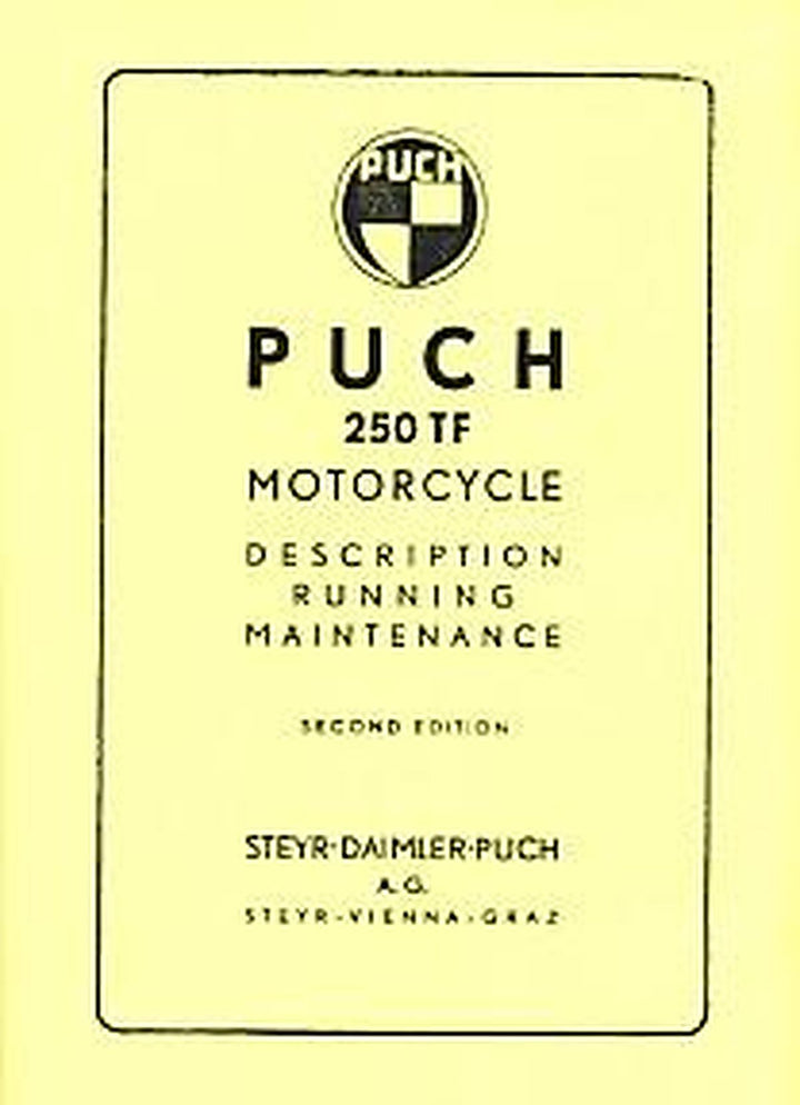 Puch Motorcycle 250 TF, Maintenance, Buchcover