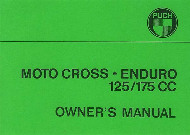Puch Motorcycle Motocross / Enduro 125 und 175 ccm (single piston), Owners Manual, Buchcover