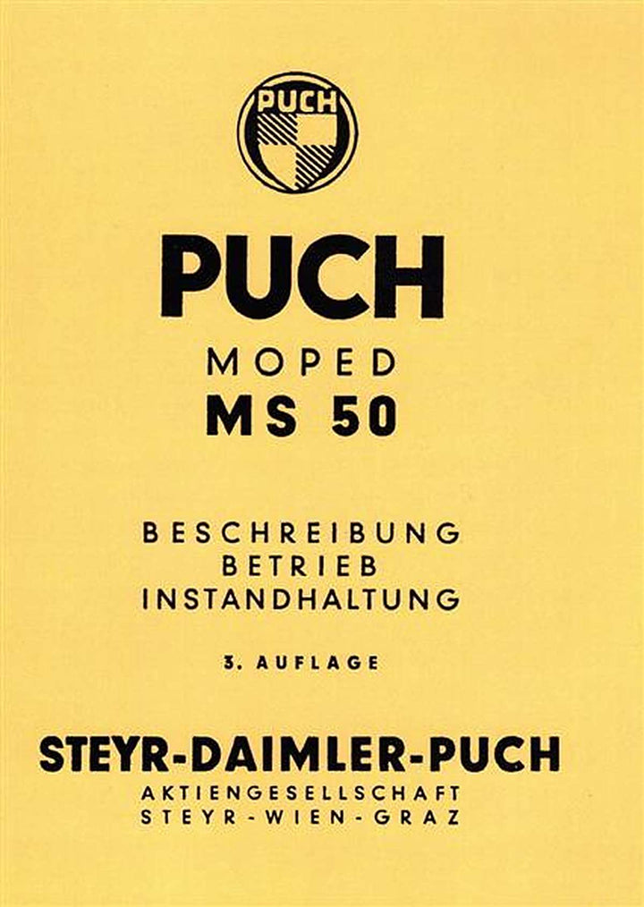 Puch MS 50 Betriebsanleitung, Buchcover