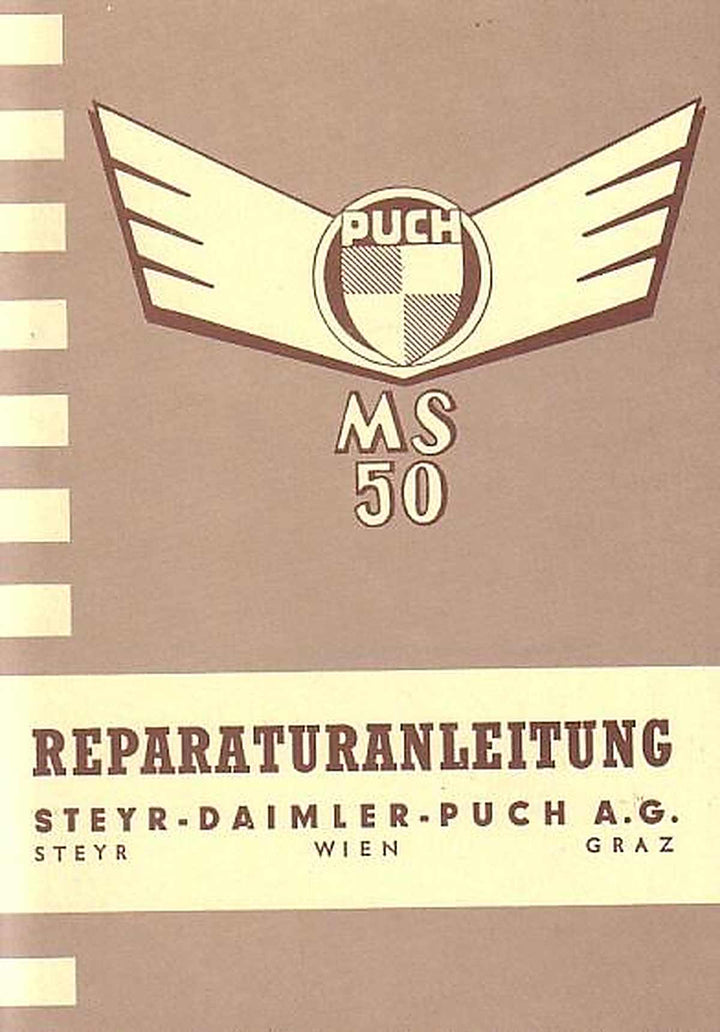 Puch MS 50 (erstes Modell mit 3-Liter-Tank) Reparaturanleitung, Buchcover
