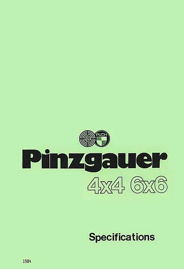 Puch Pinzgauer 4 x 4, 6 x 6, Spezifikation, Buchcover