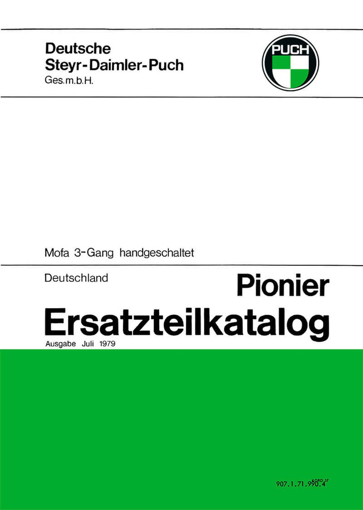 Puch Pionier Ersatzteilkatalog, Buchcover