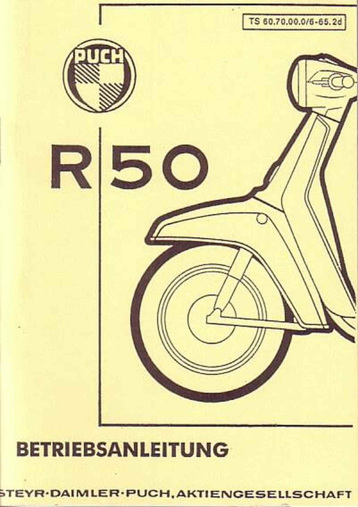 Puch R 50 Leichtroller, Betriebsanleitung, Buchcover