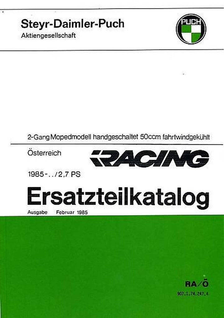Puch Racing 50 ccm, Ersatzteilkatalog, Buchcover