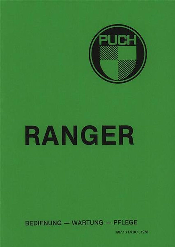Puch Ranger, Betriebsanleitung, Buchcover