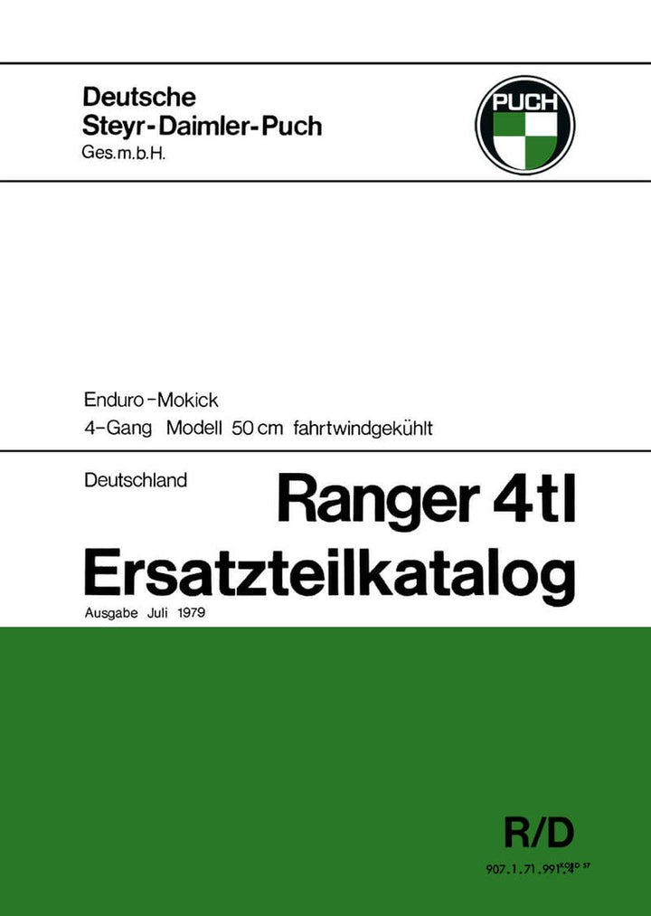 Puch Ranger 4TL Ersatzteilkatalog, Buchcover
