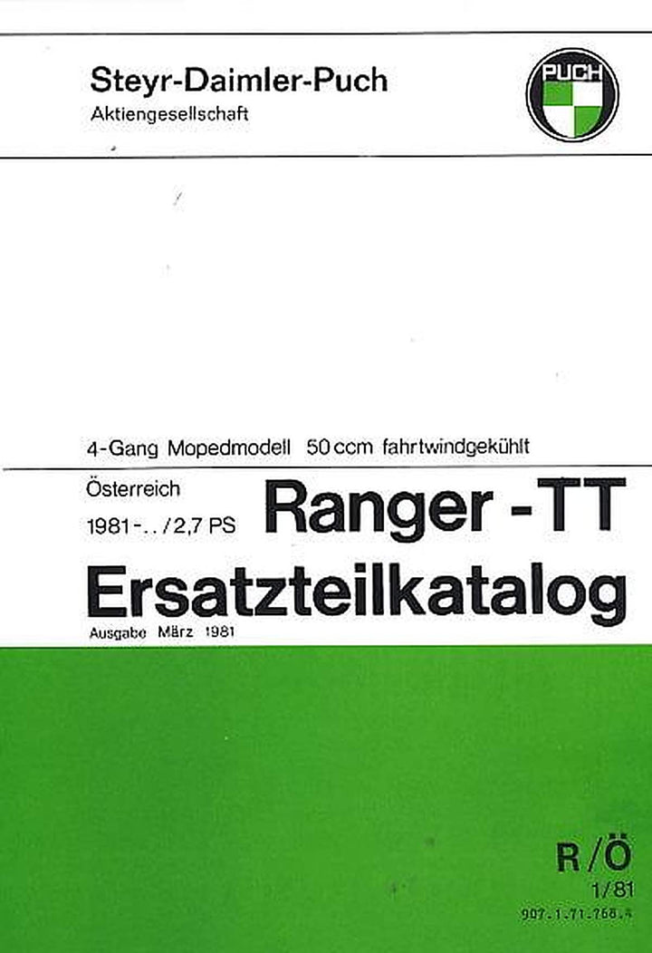 Puch Ranger TT Ersatzteilkatalog, Buchcover