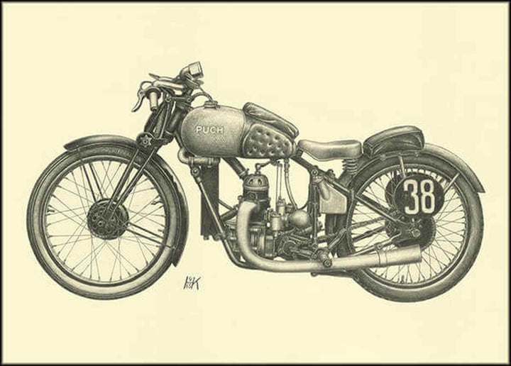 Puch Renn-Motorrad Poster, Poster-Motiv