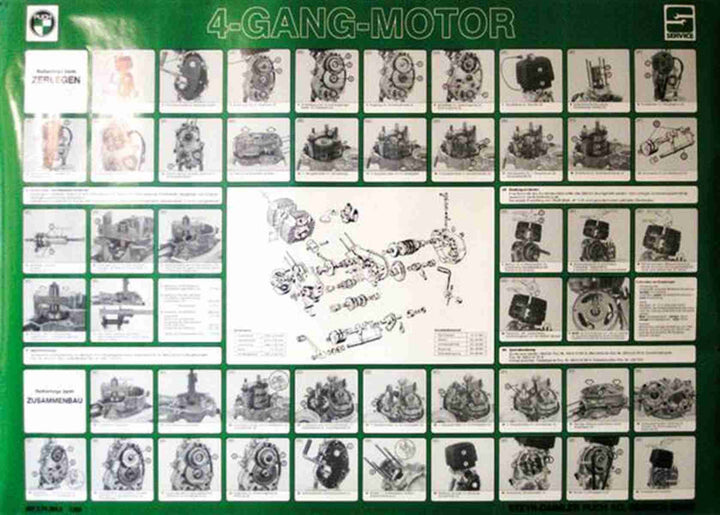 Puch 4-Gang-Motor fahrtwindgekühlt Poster, Poster-Motiv