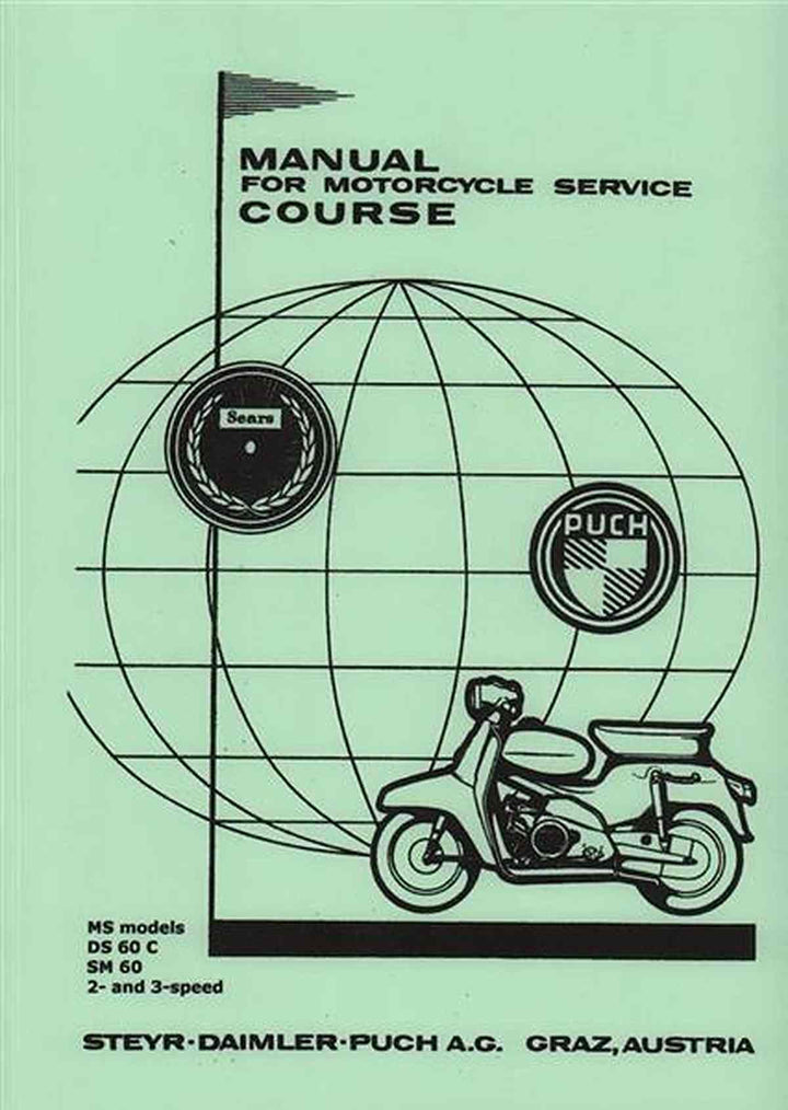 Allstate Sears/Puch MS 50, DS 60 C, SM 60 Manual for Motorcycle Service Course, Buchcover