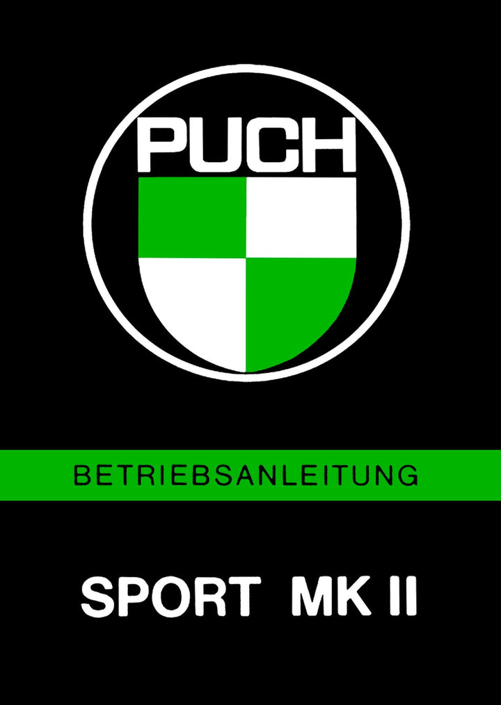 Puch Sport MK II (ähnlich wie Maxi) Betriebsanleitung, Buchcover