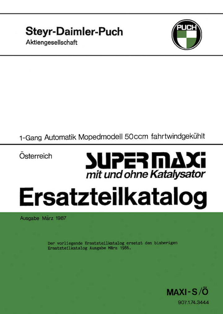 Puch Supermaxi Ersatzteilkatalog, Buchcover