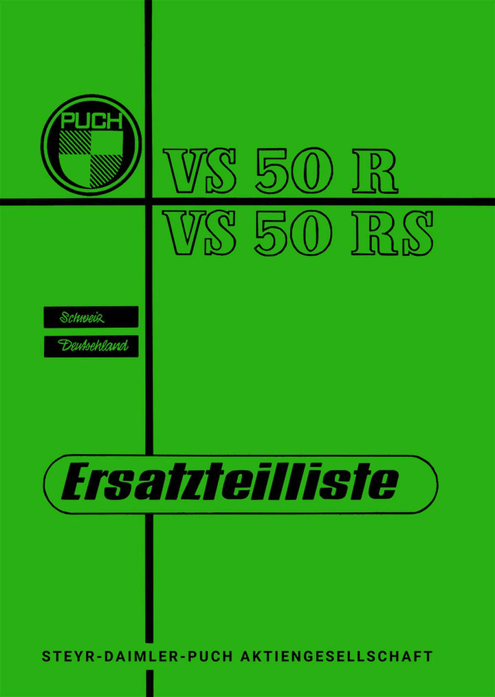 Puch VS50R VS50RS Schweiz/Deutschland Ersatzteilkatalog, Buchcover