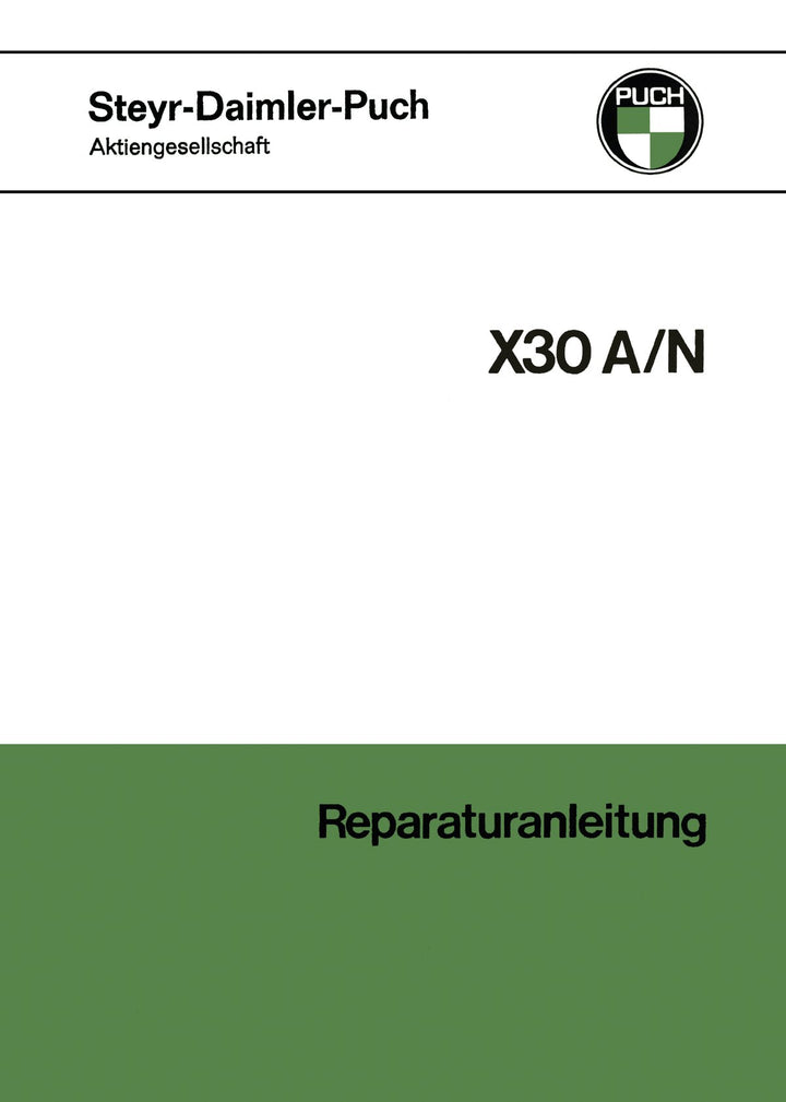 Puch X 30 A/N, 1-Gang Automatik und 2-Gang handgeschaltet, Reparaturanleitung, Buchcover