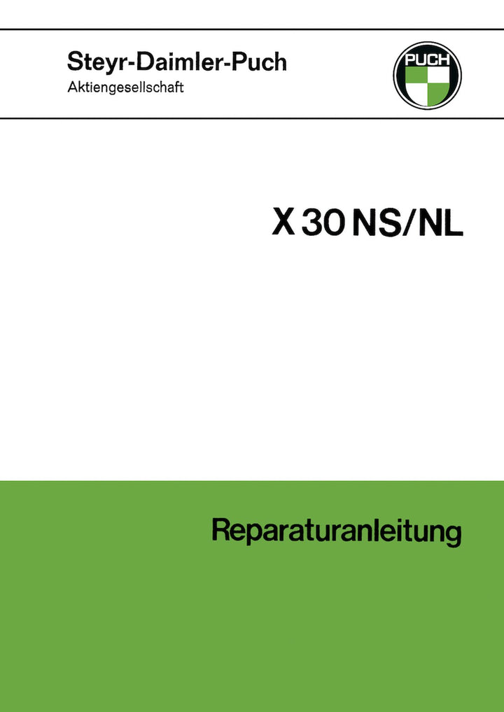 Puch X30 NS/NL 2-Gang Z50 Motor Reparaturanleitung, Buchcover