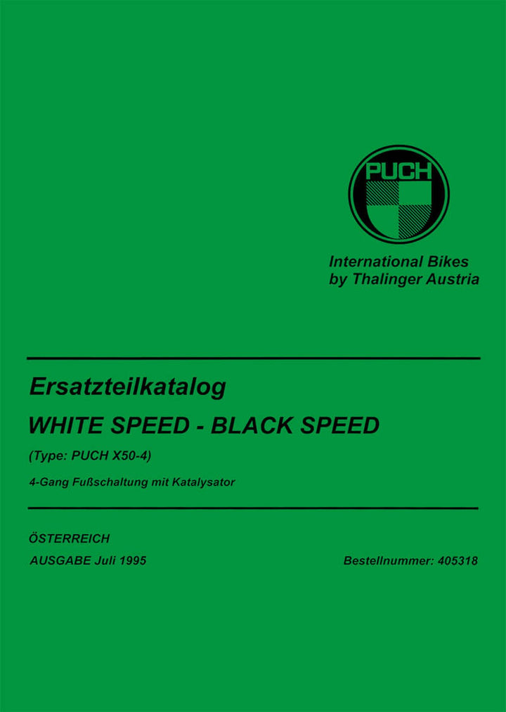 Puch X 50-4, White Speed, Black Speed Ersatzteilkatalog, Buchcover