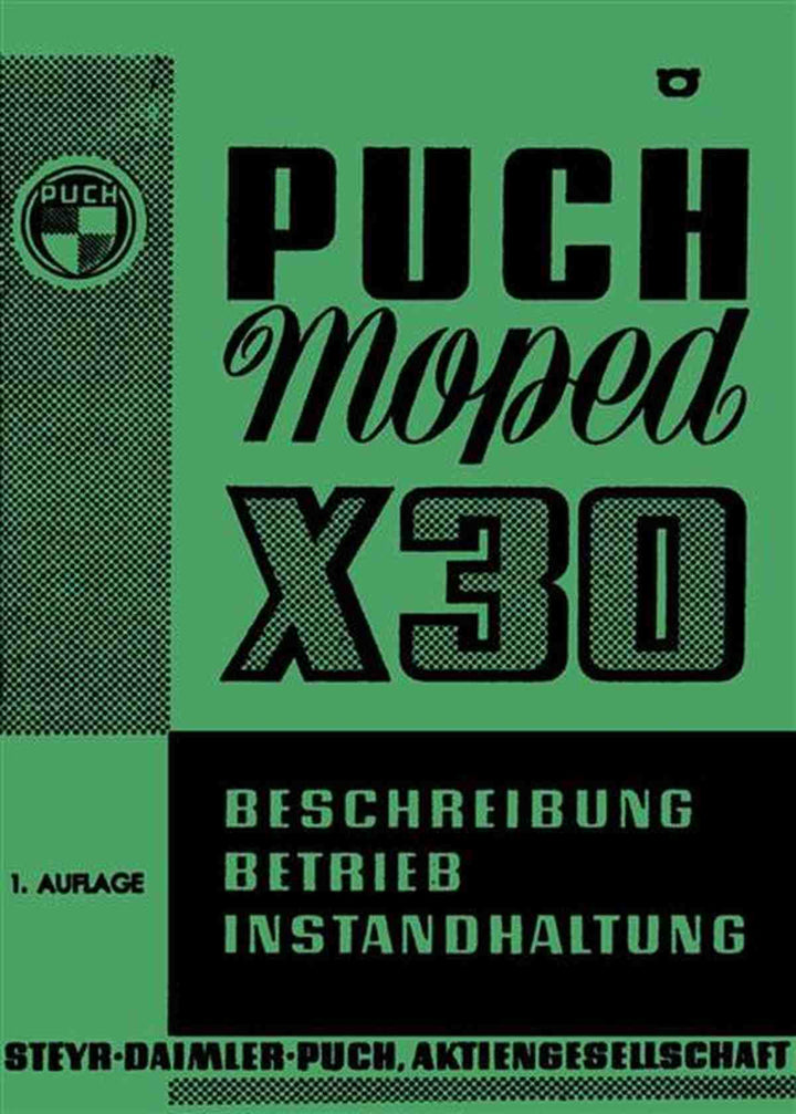 Puch Moped X30 Bedienungsanleitung, Buchcover
