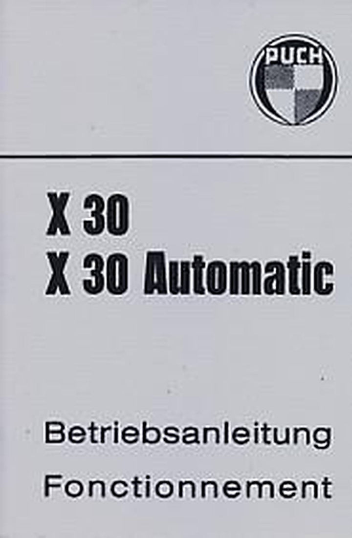 Puch Motorfahrrad X30 und X30 Automatik, Betriebsanleitung, Buchcover